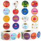 W1cwey 1000pcs Teacher Appreciate Sticker Rolls(2 Rolls), 1.5 Inch 16 Design Cartoon Thank You Teacher Favor Reward Motivational Stickers Encouragement Supplies for Teacher's Day Party Decoration