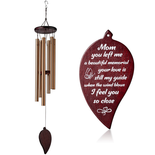 W1cwey 29 Inch Large Mother Memorial Wind Chime Sympathy Gift for Loss of Loved One 6 Tubes Wind Chime Ideal Gift for Mother Day Mom’s Birthday for Indoor Outdoor Garden Yard Deep Tone Chimes Decor