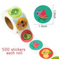 W1cwey 1000pcs Fruit Sticker Rolls(2 Rolls), 1*1 Inch 16 Design Cartoon Summer Theme Happy Fruit Stickers with Smile Face Self-Adhesive Decals Decorative Stickers for Kids Rewards Party Supplies