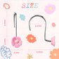 W1cwey 12pcs Floral Shower Curtain Hooks Rustproof Metal Curtain Hangers Glide Shower Rings for Shower Curtain Cute Pink and White Flower Shape Stainless Steel Curtain Rings for Bathroom Decor