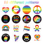 W1cwey 1000pcs Gay Pride Sticker Rolls with Holographic Effect(2 Rolls), 1.5 Inch 16 Design Rainbow Theme Happy Pride Day Stickers Self-Adhesive Decals Decorative Stickers for LGBT Party Supplies