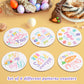 W1cwey 6pcs Easter Theme Coasters Set Cartoon Easter Bunny Cup Mat Gifts Happy Easter Cute Absorbent Coasters with Fiber Cork Base for Drink Coffee Mug Kitchen Room Bar Easter Decor