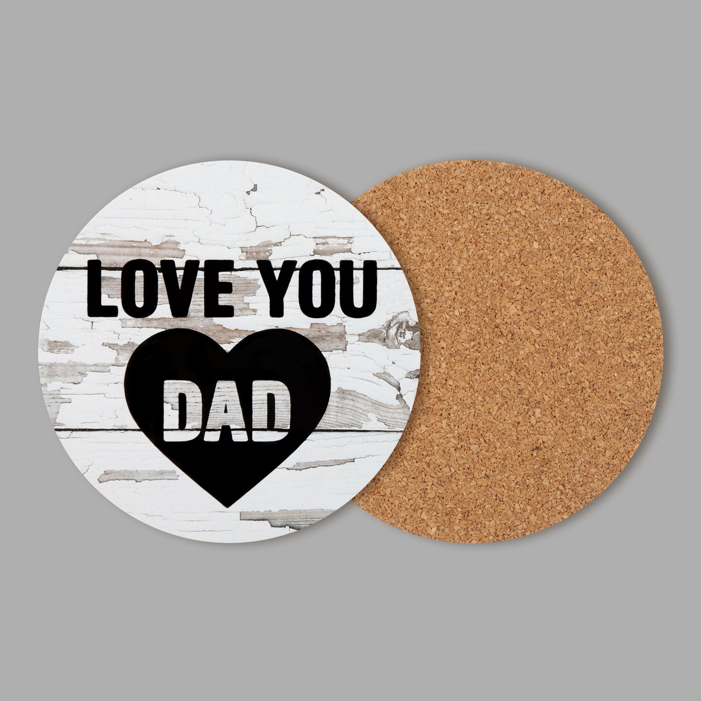 W1cwey 6pcs Dad Coaster Set Cute Absorbent Coasters with Fiber Cork Base Designs with 6 Different Father Inspirational Quotes Love You Dad Cup Mat Gifts for Father’s Day Dad’s Birthday Thanksgiving