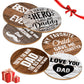 W1cwey 6pcs Dad Coaster Set Cute Absorbent Coasters with Fiber Cork Base Designs with 6 Different Father Inspirational Quotes Love You Dad Cup Mat Gifts for Father’s Day Dad’s Birthday Thanksgiving