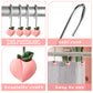 W1cwey 12pcs Peach Shower Curtain Hooks Pink Rustproof Metal Curtain Hangers Glide Shower Rings for Shower Curtain Cute Fruit Theme Resin Stainless Steel Curtain Hook Rings for Kids Bathroom Decor